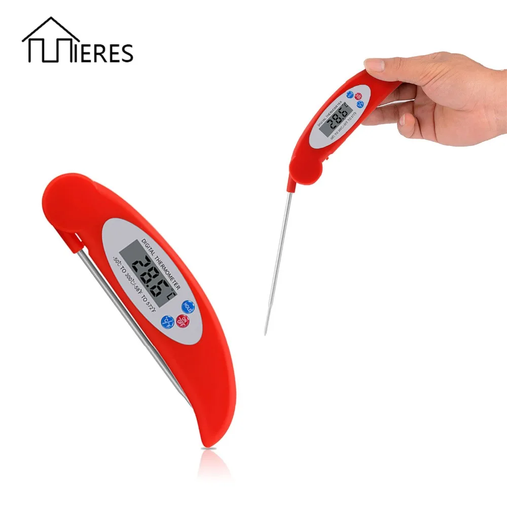 

Mieres Accurate Digital Instant Read Food Cooking Thermometer Foldable Long Probe for Food,Candy,Milk,Tea,BBQ Grill