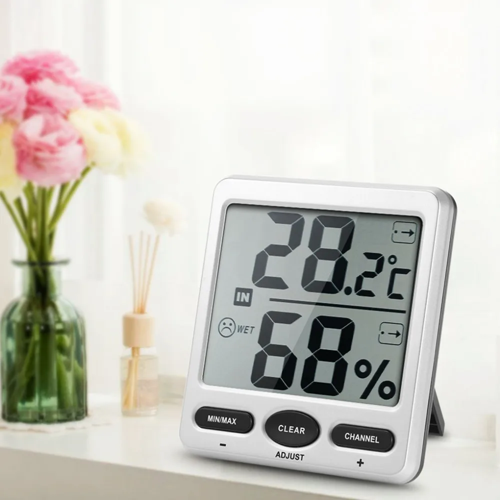 

Humidity Meter 1 to 2 Thermometer Humidometer Console Receiver Wireless Digital Thermo-Hygrometer Remote Sensor Emitter Humidors