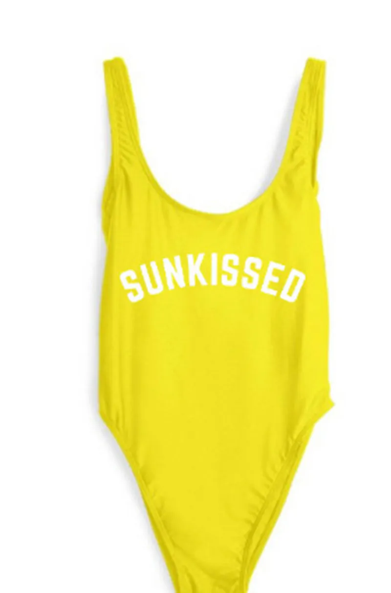 SUNKISSED One Piece Swimsuit Sexy Swimwear 2018 Women Bathing Suit Plus