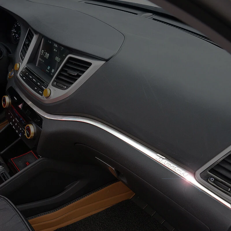 For Hyundai Tucson 2016 2017 Stainless Steel Dashboard Trim Center