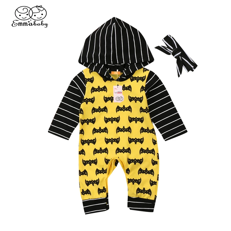 Emmababy для маленьких мальчиков и девочек с изображением Бэтмэна комбинезон