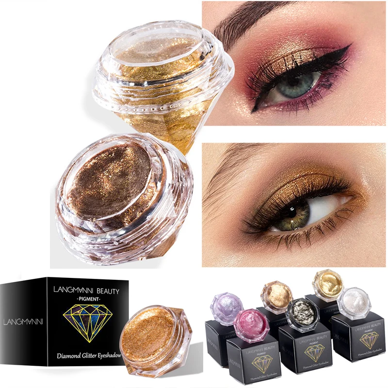 

Diamond Box Shimmer Eye shadow Cream Waterproof Long Lasting Pigments Red Green Color Shimmer Metallic Eye Shadow
