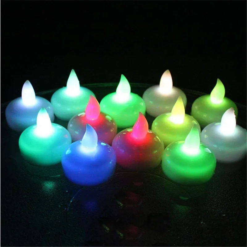 12 Pieces Color Changing Bougie Flottante Floating Tea Light Candles