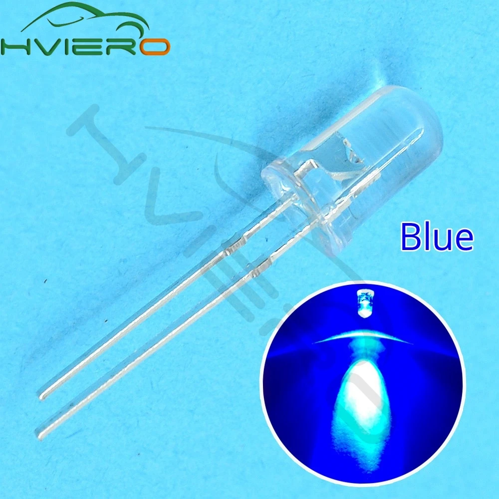 100 шт 5 мм синий круглые прозрачные светодиодный Диод Супер Блестящая Светодиодная лампа светодиоды 3 V-3,2 V 20Ma 12000MCD Зеленый продукт