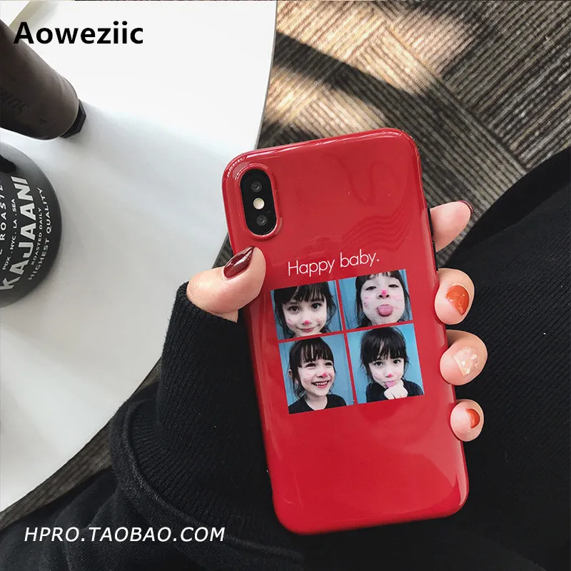 

Aoweziic Creativity personality cute girl phone case For iPhone 7plus 8 6s X all-inclusive female models silicone sleeve