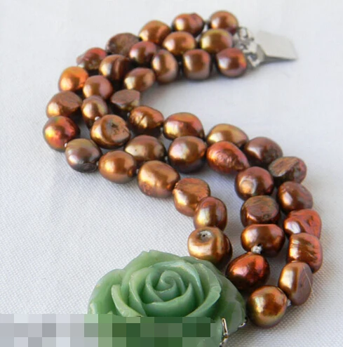 

FREE SHIPPING>>>@@ > 01469 3Strands Coffee Baroque Freshwater Pearl Bracelets