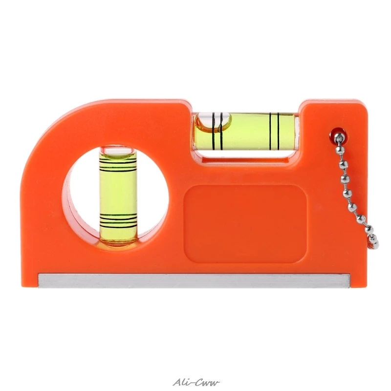 

Mini Keychain Level Ruler with Magnet Base V Stripe Spirit Level Bubble Clamp
