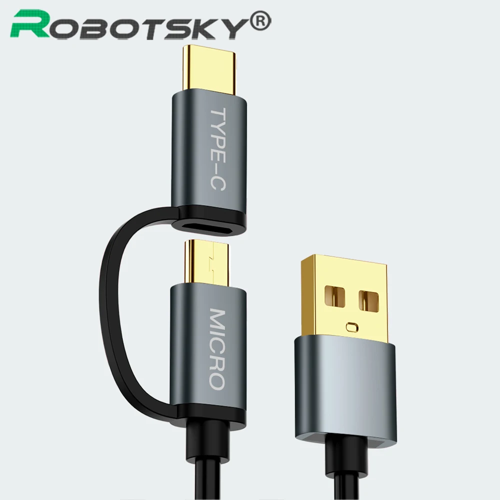 2 в 1 4A USB кабель с разъемом Micro Type C для быстрой зарядки и Samsung S9 S8 Huawei P20 Xiaomi Mi6