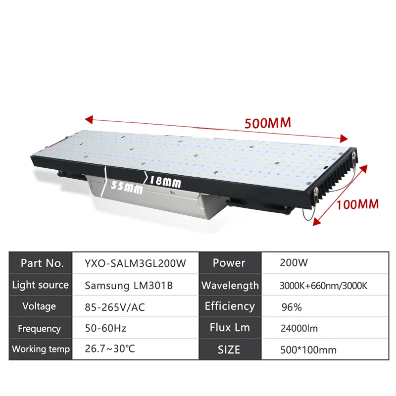 Светодиодный светильник для выращивания квантовой платы samsung LM301B светодиодный полный спектр 200 Вт 400 Вт 600 Вт samsung 3000K 660nm, Veg/Цветение state Meanwell driver