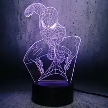 3D лампа Человек-паук градиент многоцветный светодиодный ночник дети игрушки стол Lampara креативный день рождения крутой мальчик подарок Гаджет светодиодный свет