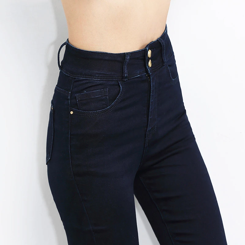 Женские узкие джинсы стрейч LEIJIJEANS, голубые, черные эластичные джинсы скинни с высокой посадкой, на пуговицах, женские брюки больших размеров, лето