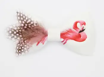 

2020 Fashion Bow Ties For Groom Men Butterfly colorful Bowtie creative feather decor bowtie Men's Suit's accessories