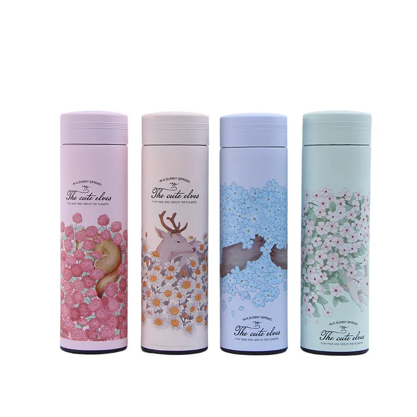 500ml Animal Thermos Double Layer Vacuum Flask Women Portable Thermal Insulated Bottle Coffee