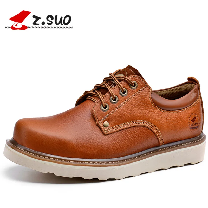 

Z. Suo Men's shoes, new spring and autumn casual fashion solid color round real leather, lace low state of man zs16207