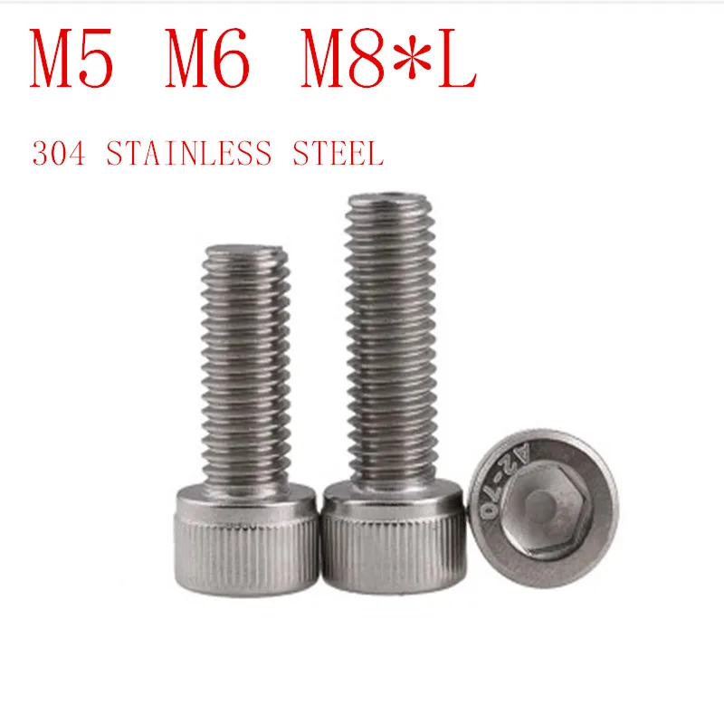 

10pcs m5 M6 DIN912 304 Stainless Steel Hexagon Socket Head Cap Screws