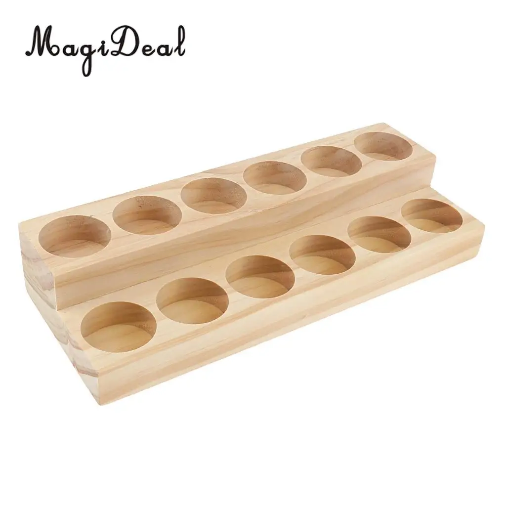 2pcs Wood Essential Oil Box Displaying Case Organizer Holder Rack Stand Shelf for Retail Stores Home Storage