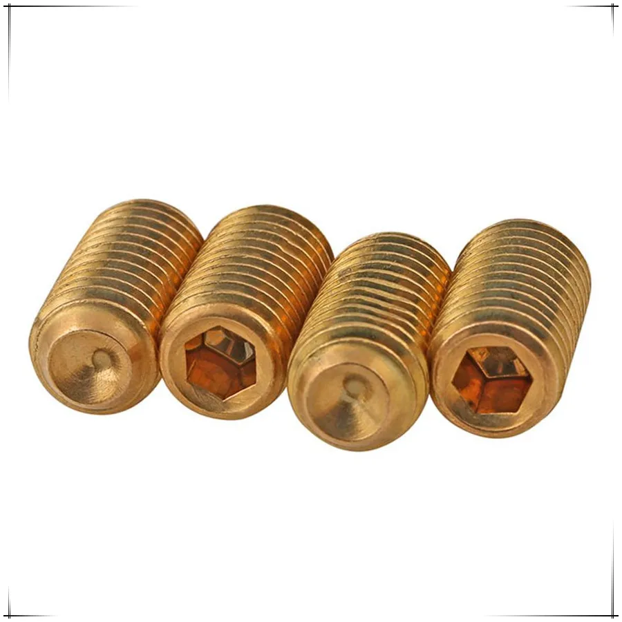 M3 M4 DIN913 Brass Hexagon Socket Set Screws With Flat Point 200pcs/lot