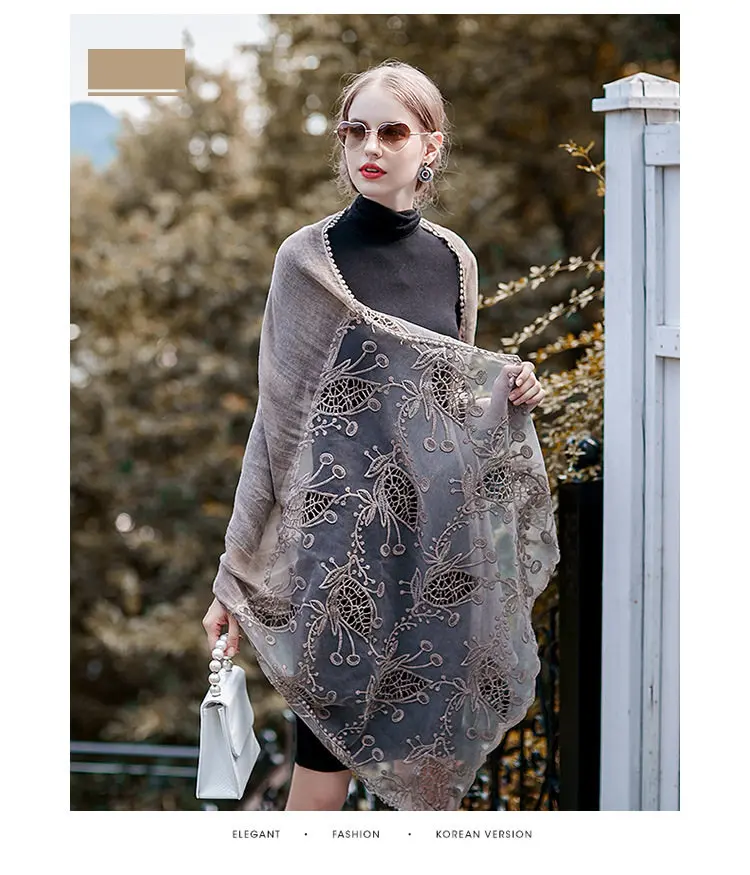 women-solid-color-cotton-linen-scarves-with -lace-10