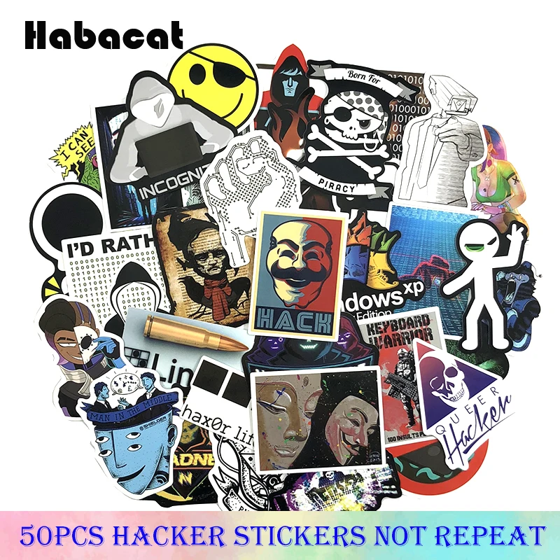 

50 Pcs/Pack Hacker GEEK Java Programming Stickers For Travel Box Laptop Computer Motorcycle Skateboard Bicycle Toys Sticker