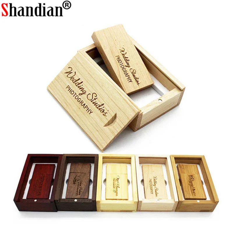 

SHANDIAN (over 10 PCS free LOGO) wooden USB flash drive pendrive 4GB 8GB 16GB 32GB 64GB custom LOGO for photography wedding gift