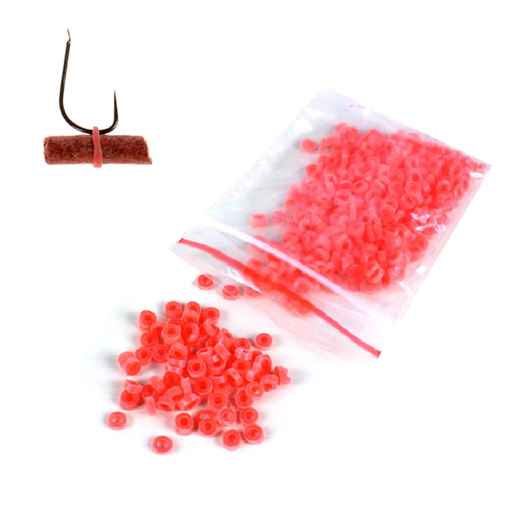 2600Pcs Rubber Bands For Fishing Bloodworm Bait Granulator Bait Red