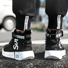 Г.; модные высокие сапоги для пары; черный; крутой уличный скейтбордный Спорт; противоскользящая подошва; уличная спортивная обувь