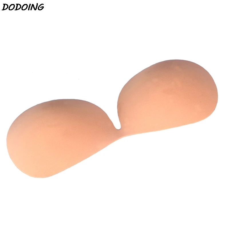 DODOING Sexy Silicone Bra Fly Strapless Push Up Invisible Self Adhesive Backless Seamless Bra for Women Front Closure Full Cup