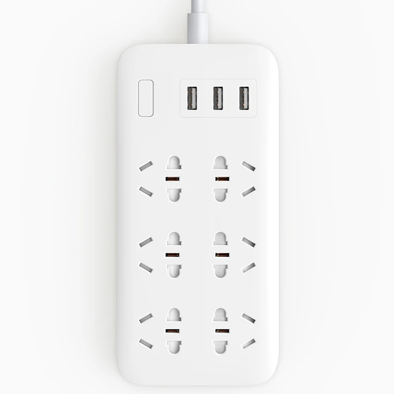 XiaoMi Mijia 6 портов с 3 USB портами Быстрая зарядка 5 в 2 1 а умный Удлинитель сетевой