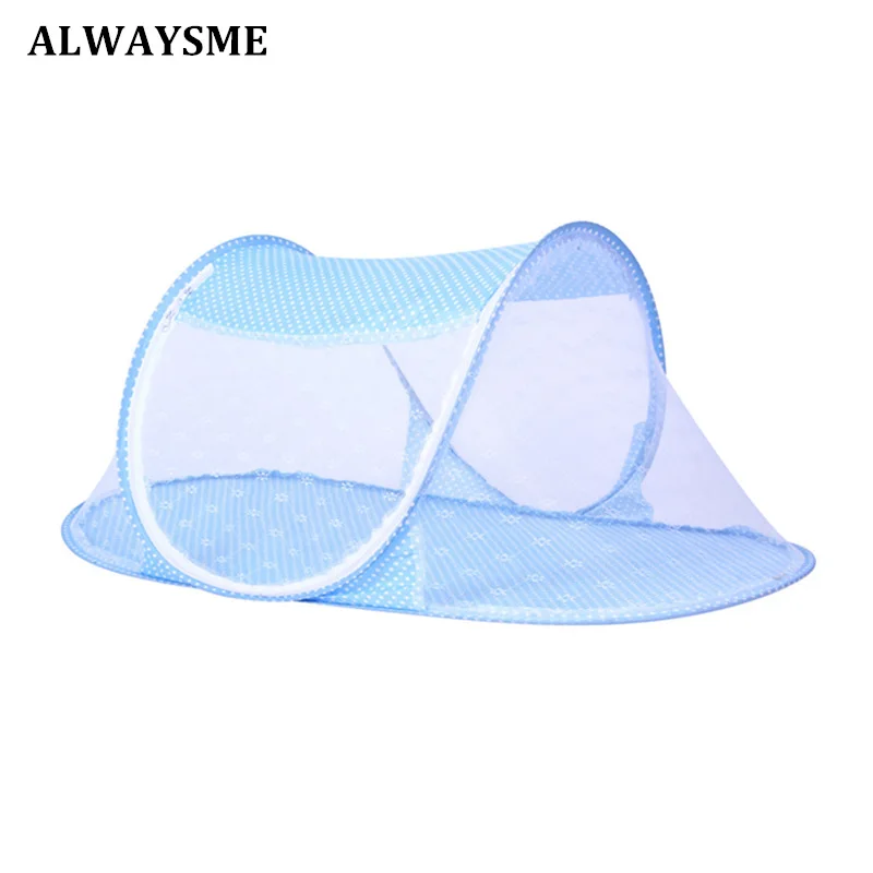 Blue 110x60x38 CM ALWAYSME 110x60x38 см и 75x45x40 см 0,32 кг портативный складной детский коврик колыбели коврик с москитной сеткой весна лето - Цвет: Blue 110x60x38 CM