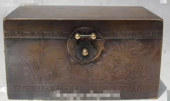

Chinese Bronze Fish Lotus Flower Leaf Lion Head Jewel Case Jewelry Box Casket