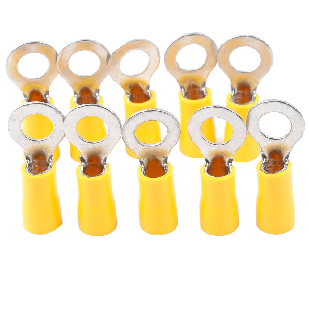 

20pcs Yellow 10-12 AWG RV 5.5-6 Insulated Car Crimp Ring Terminal Wire Connector