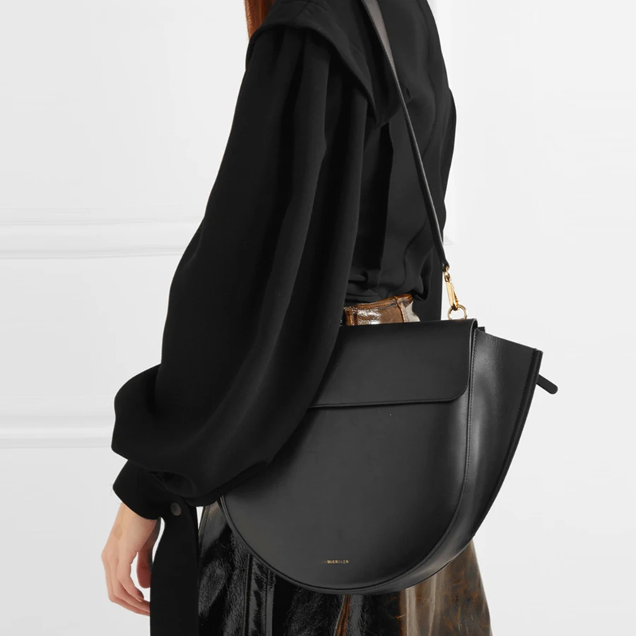  Casual Saddle Bags for Women Handbags Semicircle Irregular PU Leather Shoulder Messenger Bags Lady  - 32960192735