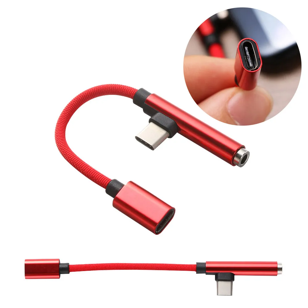 

1Pcs Portable AUX Fast USB C Headphone Jack Type-C To 3.5 Mm Adapter Audio Convertor 2 In 1 Charging Cable High Quality