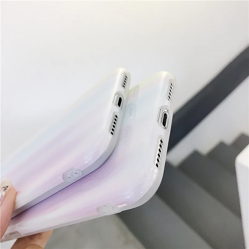 Чехол Aurora laser marble для iphone 11, 11Pro Max X, XR, XS Max, глянцевый мягкий силиконовый чехол для iphone 6, 6s, 7, 8 Plus, задняя крышка для телефона