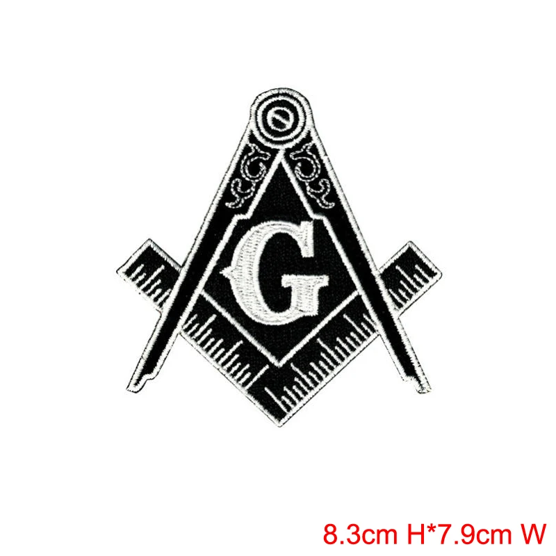 MASONIC SKULL EMBROIDERED PATCH iron-on FREEMASON SQUARE COMPASS MASON LOGO new