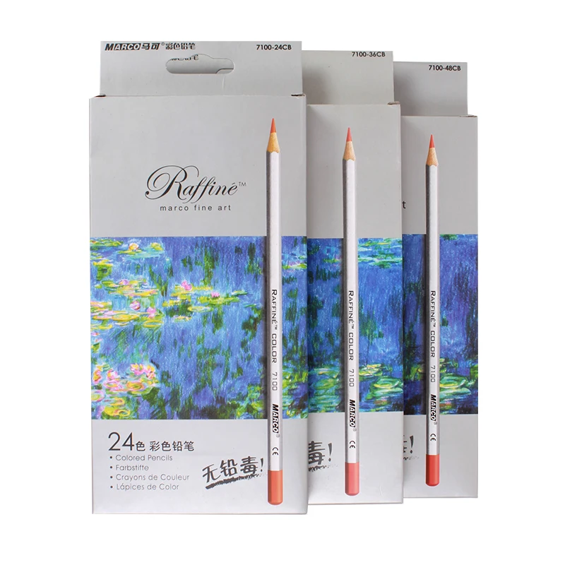 

Marco oil color pencil art drawing 24/36/4872 color lead carton student beginner coloring color pencil 7100 art supplies