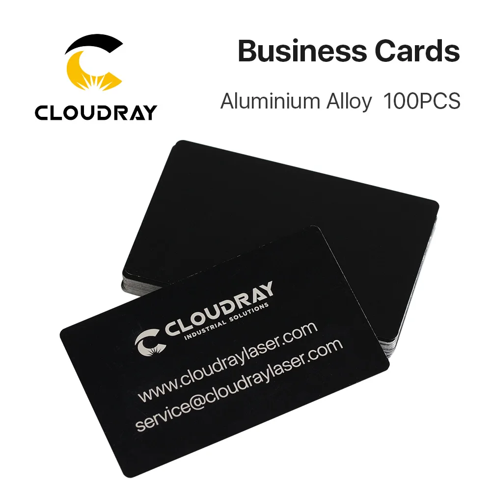 Cloudray 100 개/몫 비즈니스 이름 카드 레이저 마킹 기계에 대 한 여러 가지 빛깔의 알루미늄 합금 금속 시트 테스트 재료