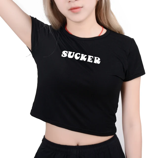 Sucker T Shirt Letter Shirts Aesthetic Clothing Women S Graphic