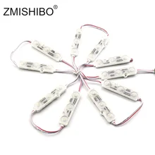 ZMISHIBO 10 шт./партия 12 В 12 В светодиод 1 Вт Холодный белый 9500 к 3 светодиодный в одной лампе Крышка для линзы с лентой для билборда 65 мм* 15 мм