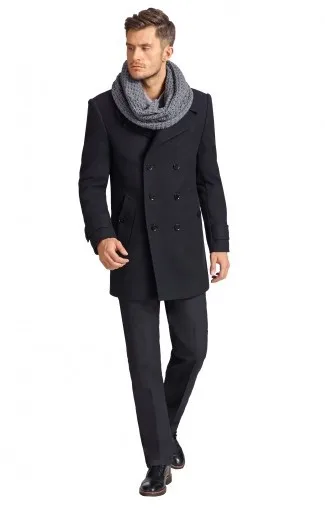 Новое поступление, зимнее классическое Мужское пальто в британском стиле, длинное двубортное пальто с шестью пуговицами, кашемир, зимняя мужская куртка