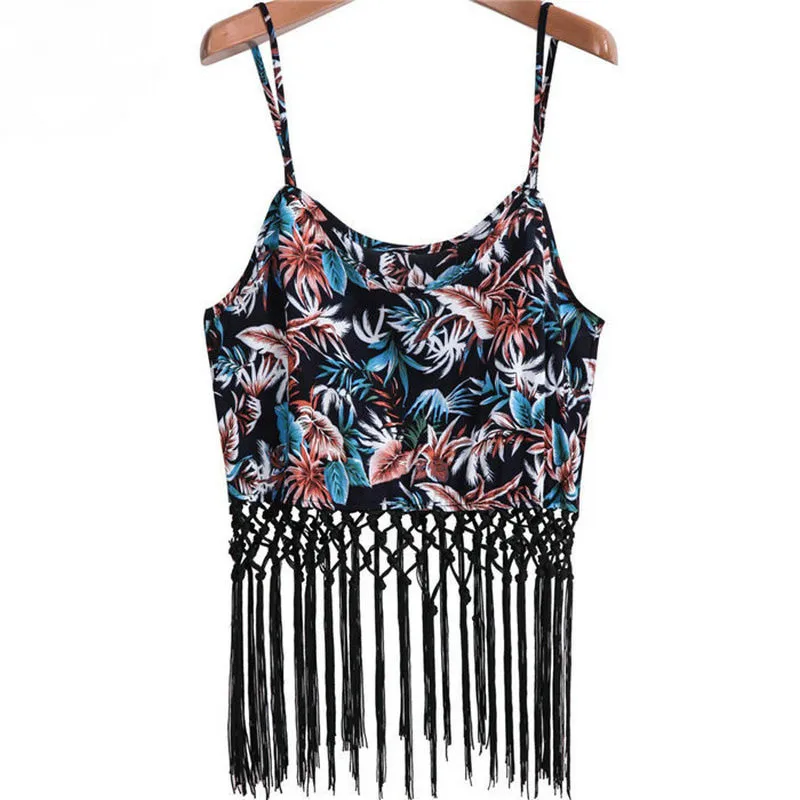 Women's Clothing Tops & Tees Tanks & Camis Fashion Women Summer Vest Top Sleeveless Casual Hollow Out tassel Tank Tops