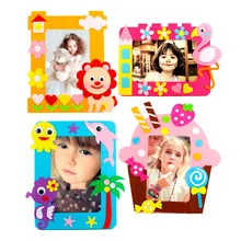 Diy Kids Craft Kits 6 Inch Felt Photo Frame Kindergarten Handmade Decoration Toys For Children Animal Lion Bird Giraffe Pattern