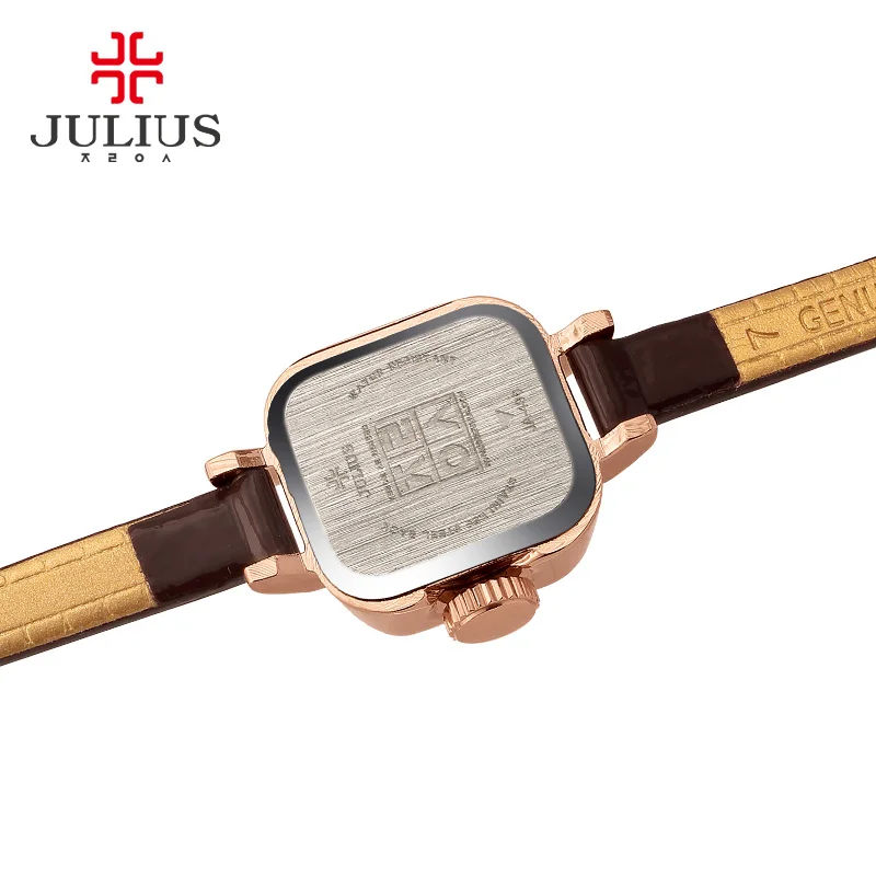 Женские кварцевые часы Julius с желтым золотом модельные браслет Япония Movt