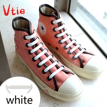 

12pcs/pack White Color Shoelaces Shoes Accessory No Tie Silicone Shoelaces for Sneaker and Boots