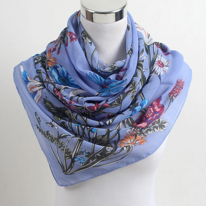 

Women Spring Scarf Fashion Chiffon Polyester Silk Scarf Flowers Hot Sell Bandana Printing thin shawl Scarves bufandas FZ054