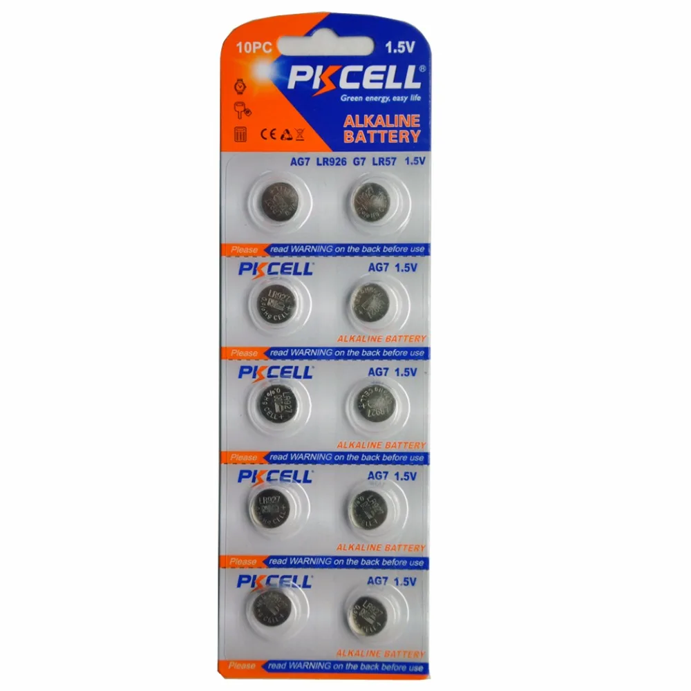 70 шт/7 карт PKCELL 1 5 V 395 SR927SW 399 SR927W LR927 AG7 часы батарея Кнопка монет|coin cell|399 sr927wwatch battery |