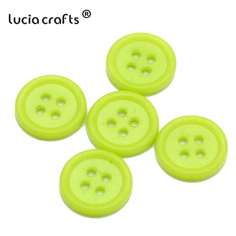 Lucia crafts 50/100 шт./лот одноцветные резиновые круглые плоские с оборота пластиковые кнопки DIY Швейные Детские аксессуары для рубашек, одежды E0401 - Цвет: Color8 Light green