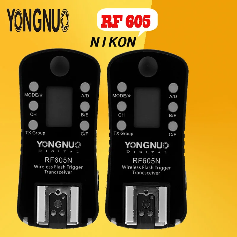 YONGNUO RF-605N RF-605 RF605 2.4GH беспроводной пульт дистанционного управления вспышка триггер с ЖК-дисплеем для Nikon D7100 D7000 D5200 D5100 D5000 et