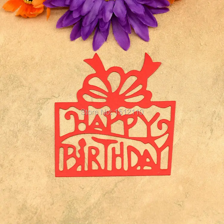 Happy Birthday Gift Box Metal Die Cutting Dies For Scrapbook Diy Album