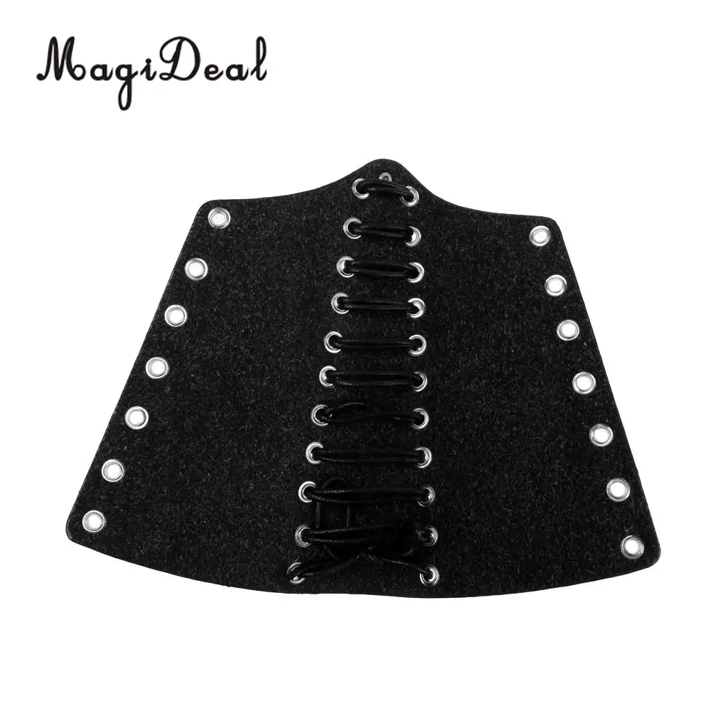 MagiDeal Black/Brown Lace-up Cow Leather Archery Arm Protector Guard Bow Shooting Arm Armband Equip for Traditional Bow Longbow